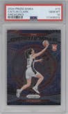 Caitlin Clark from the 2024 Panini Prizm WNBA set graded by PSA and given an overall grade of 10.