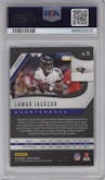 Lamar Jackson from the 2019 Panini Prizm set featuring a Blue Ice parallel graded by PSA and given an overall grade of 9.