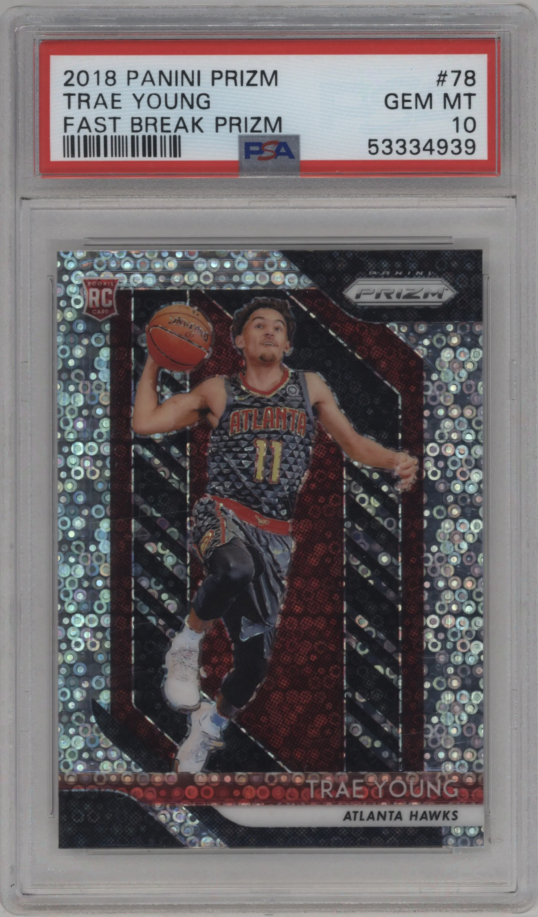 2018 Panini Prizm Trae Young Fast Break #78 PSA 10
