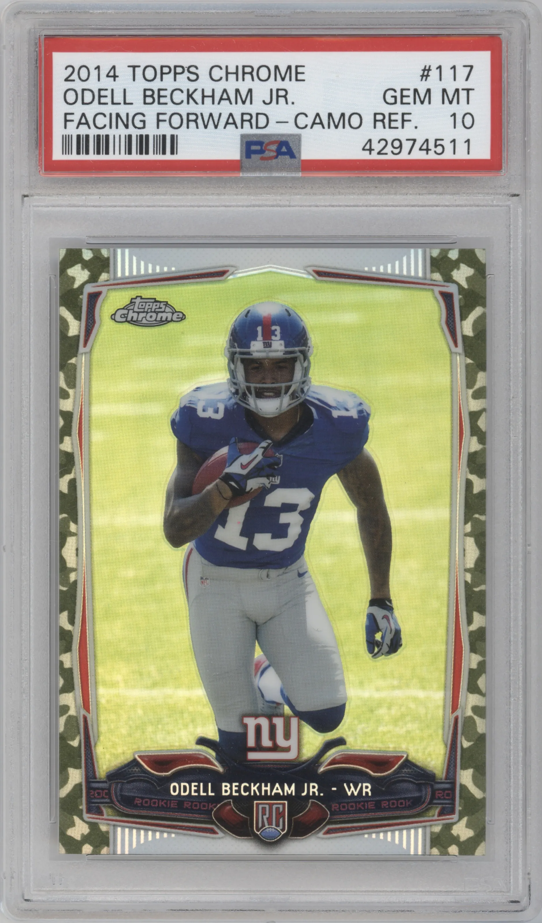 2014 Topps Chrome Odell Beckham Jr. Camo Refractor #117 PSA 10