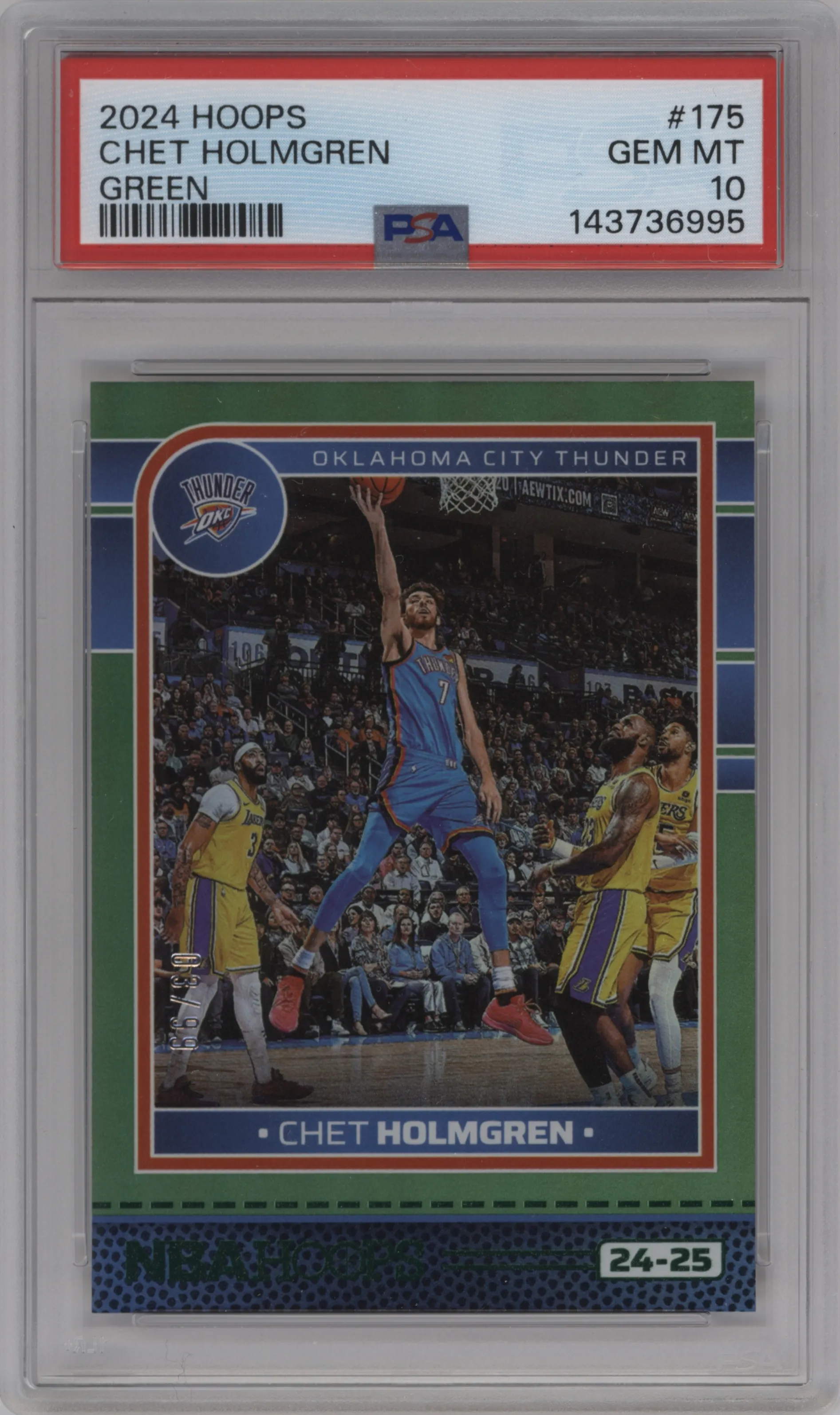 2024 Panini NBA Hoops Chet Holmgren Green #175 PSA 10