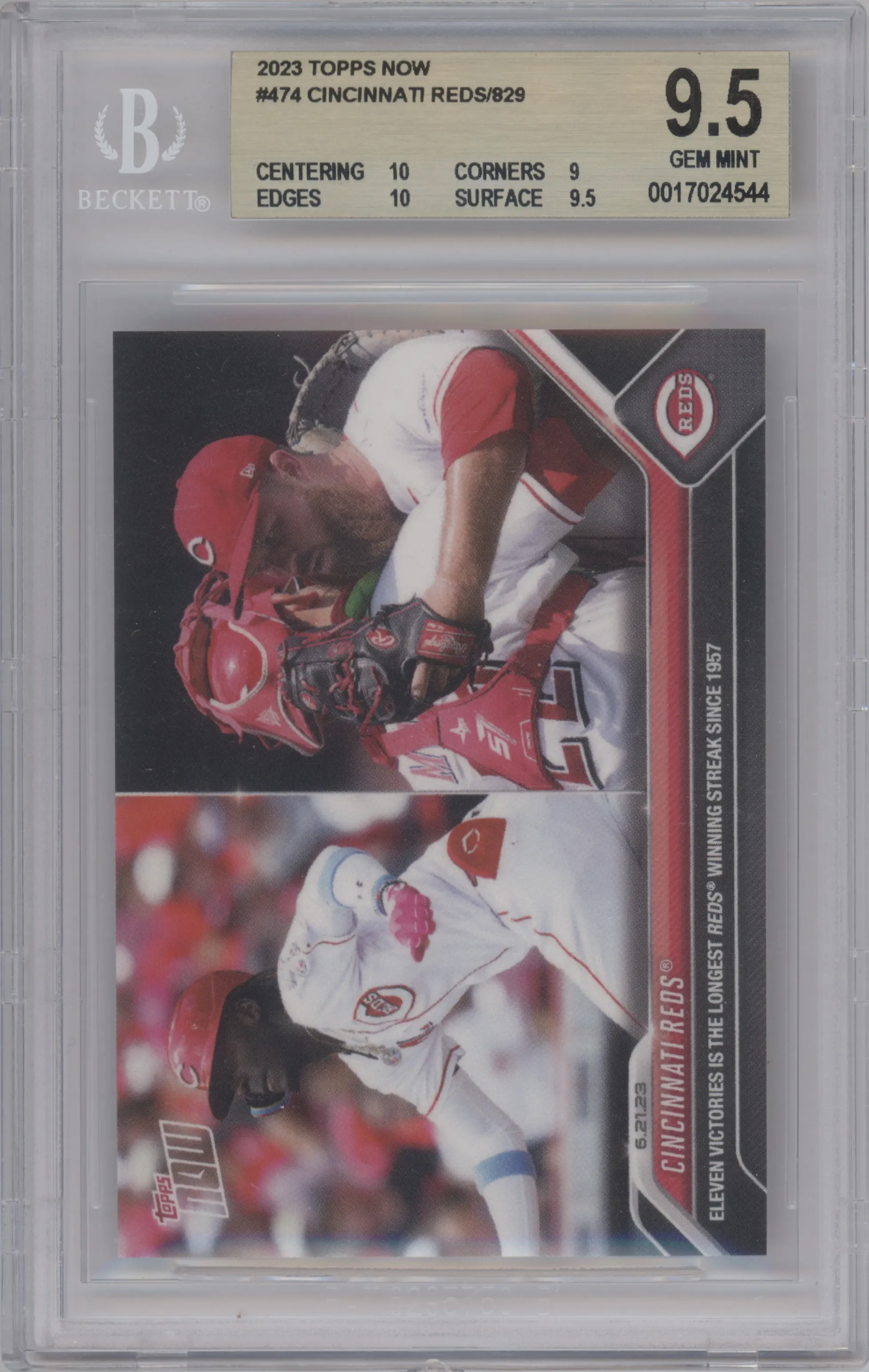 2023 Topps Now Cincinnati Reds BGS 9.5