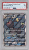 Umbreon GX from the 2017 Pokemon S&M set graded by PSA and given an overall grade of 7.