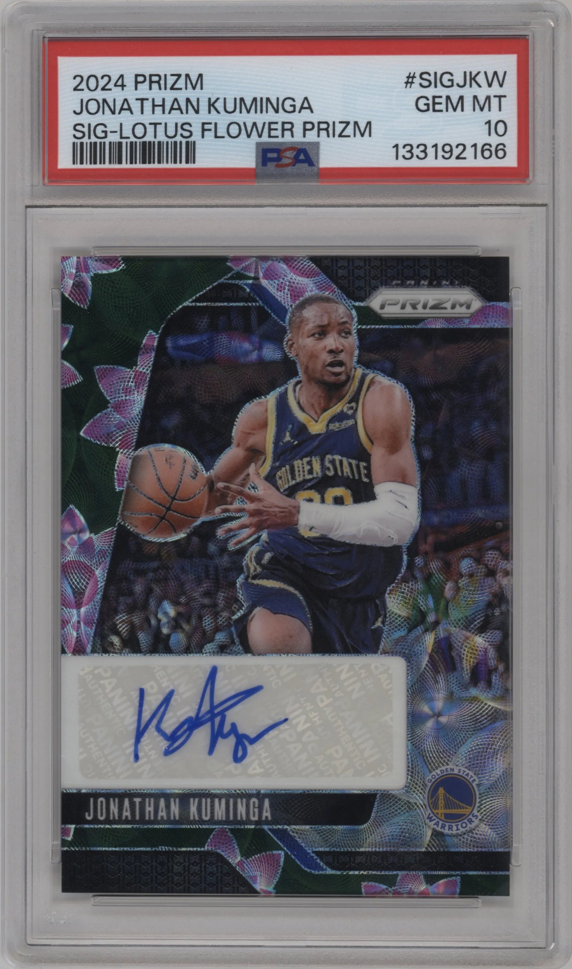 2024 Panini Prizm Sig. Jonathan Kuminga Lotus Flow Prizm PSA 10