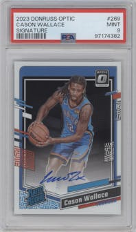 Cason Wallace from the 2023-24 Donruss Optic set graded by PSA and given an overall grade of 9.