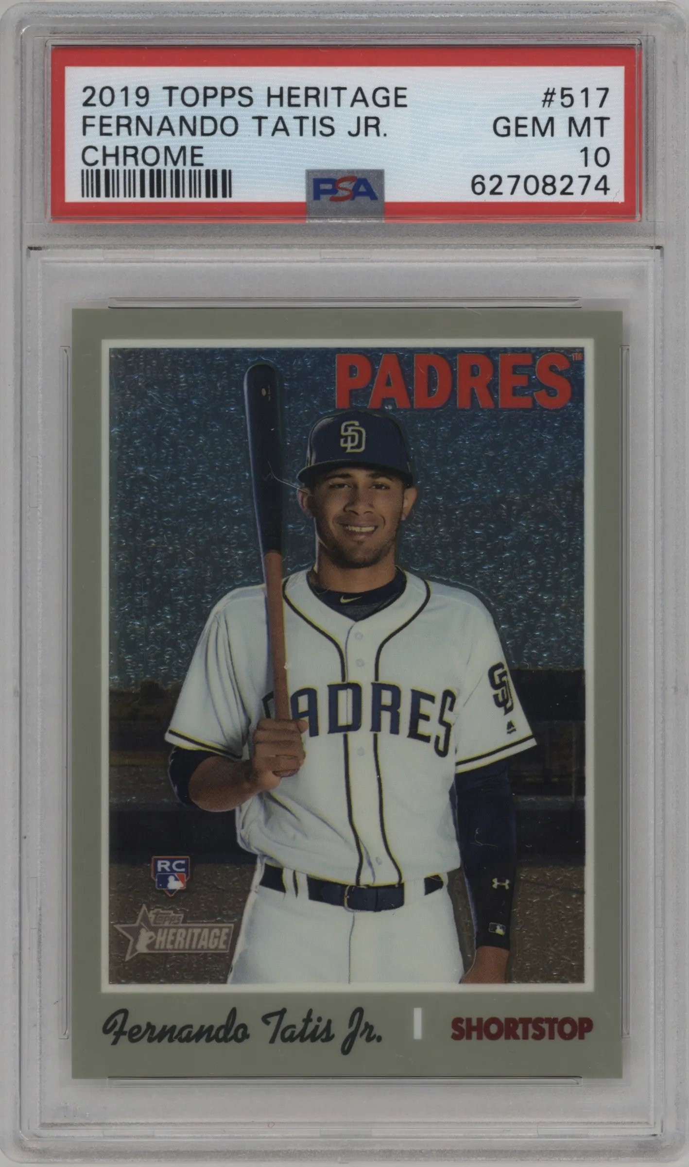 2019 Topps Heritage HN Chrome Fernando Tatis Jr. #THC-517 PSA 10