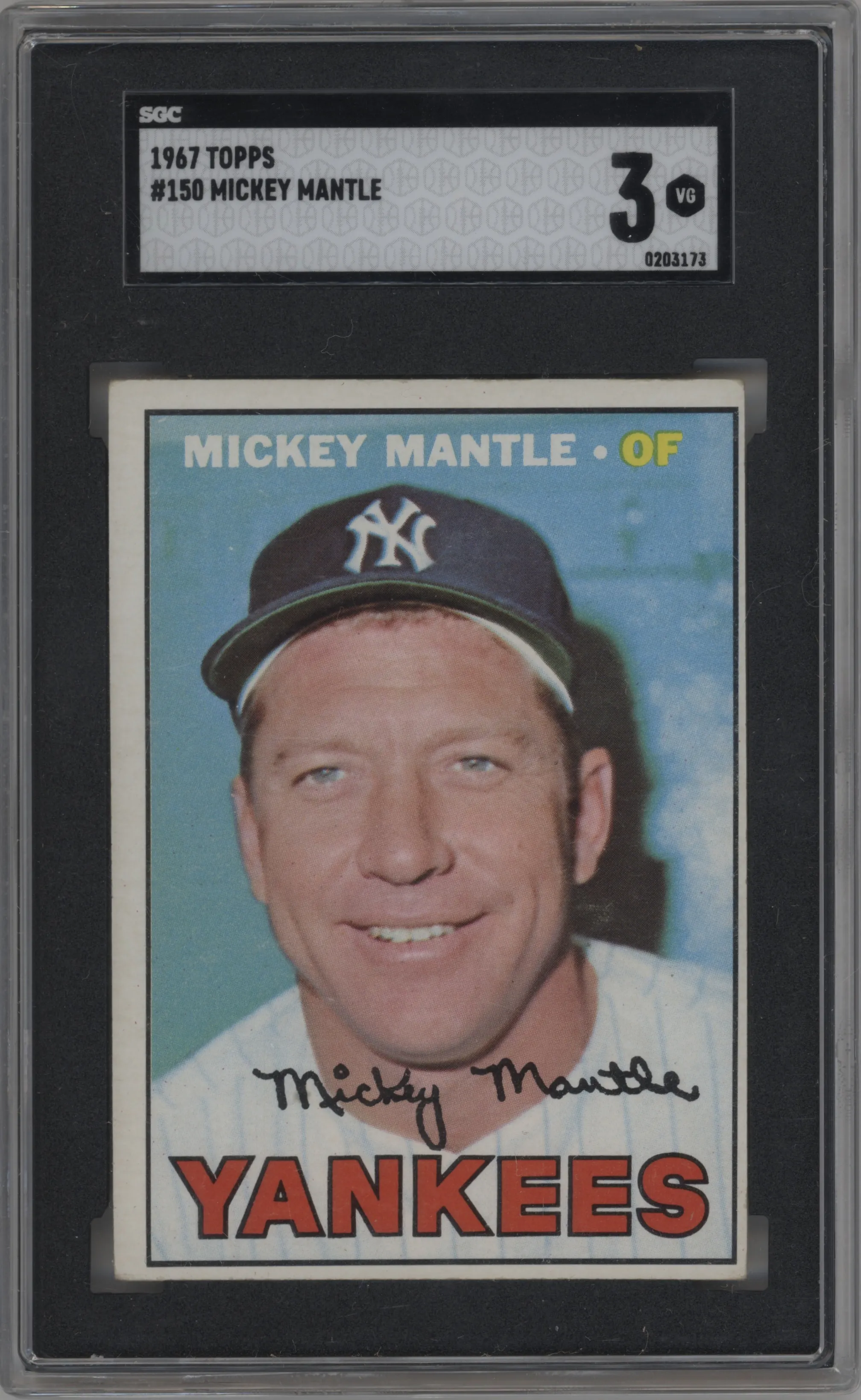1967 Topps Mickey Mantle SGC VERY GOOD 3 #150 SGC 3