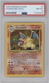 Charizard from the 1999 Pokemon set graded by PSA and given an overall grade of 8.
