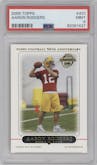 Aaron Rodgers from the 2005 Topps set graded by PSA and given an overall grade of 9.