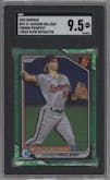 Jackson Holliday from the 2024 Bowman set featuring a Lunar Glow Refractor parallel graded by SGC and given an overall grade of 9.5.