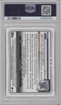 Drew Romo from the 2020 Bowman Draft set featuring a Gold Wave Refractor parallel graded by PSA and given an overall grade of 9.