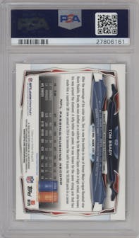 Tom Brady from the 2014 Topps Chrome set graded by PSA and given an overall grade of 10.