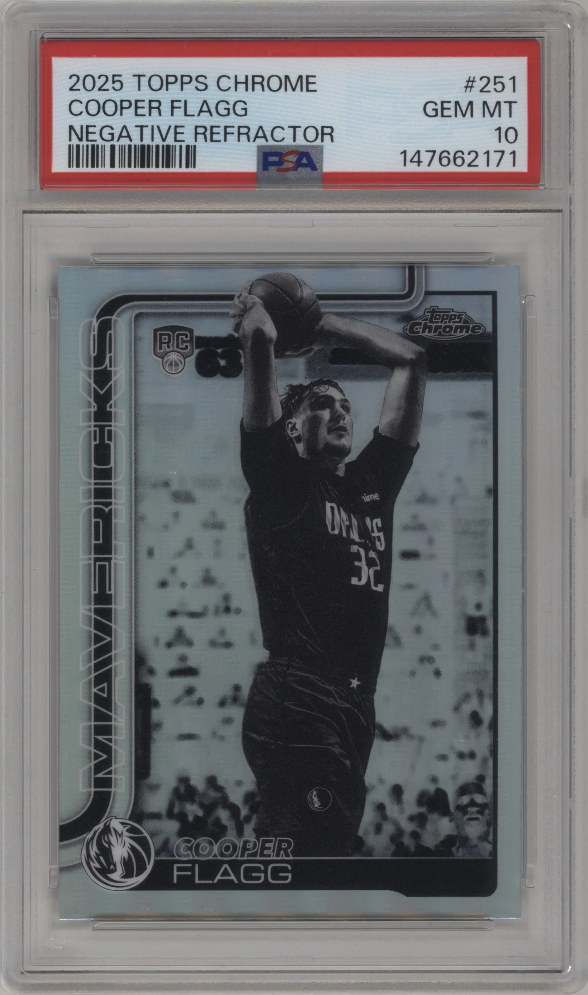 2025 Topps Chrome Cooper Flagg Negative Refractor #251 PSA 10
