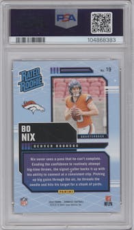 Bo Nix from the 2024 Donruss set graded by PSA and given an overall grade of 9.