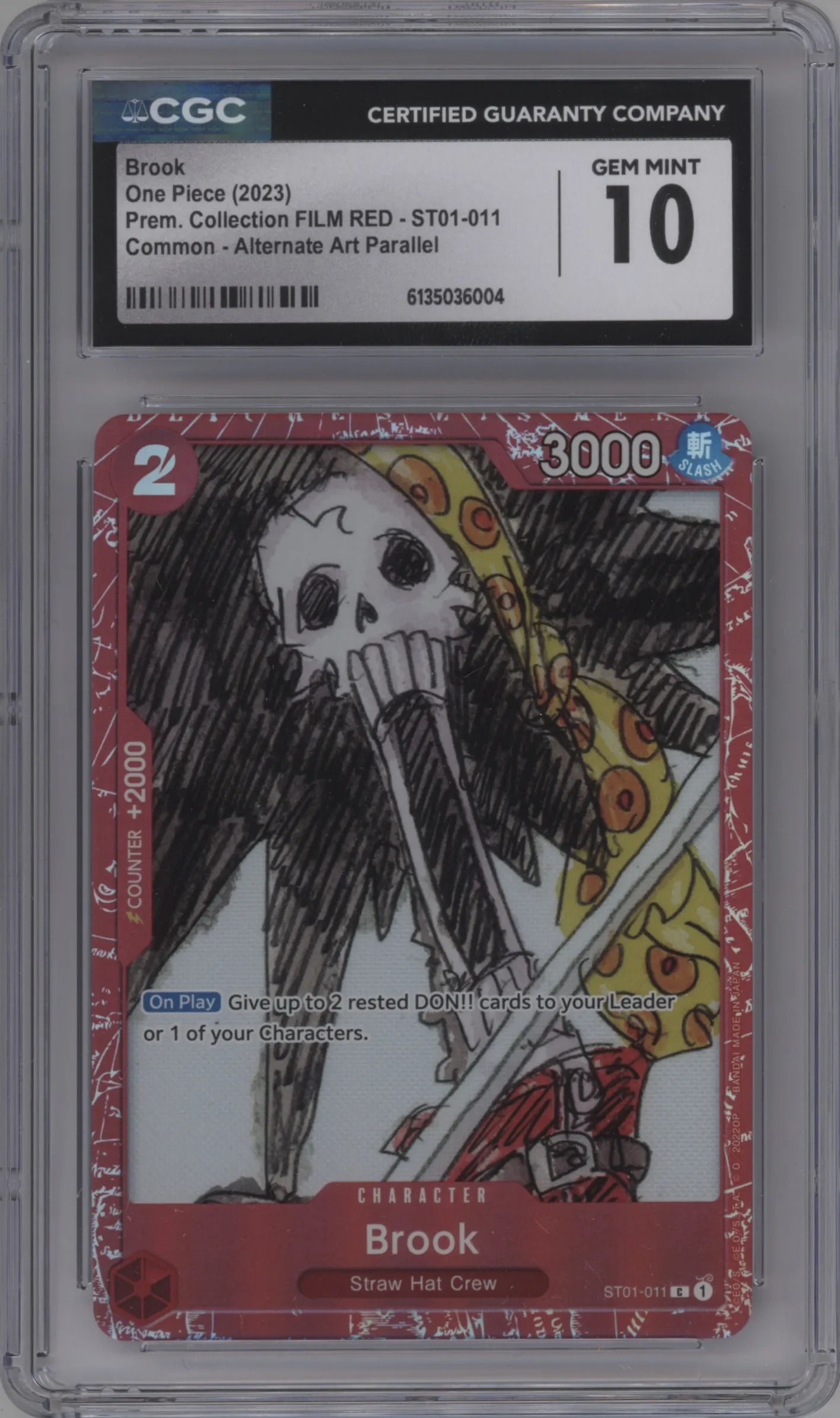 2023 One Piece PC Coll. FILM RED Ed. Brook CGC 10