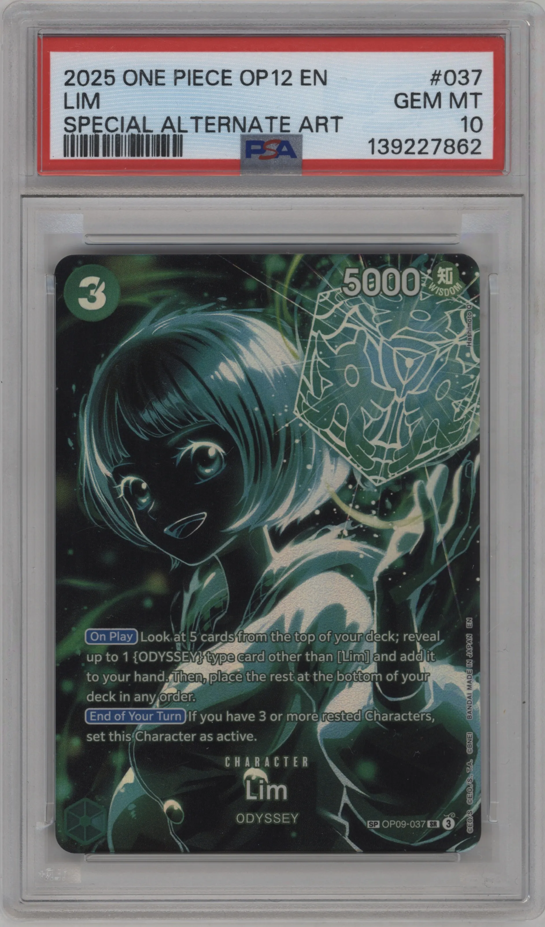 2025 One Piece Legacy of the Master Lim Alternate Art PSA 10