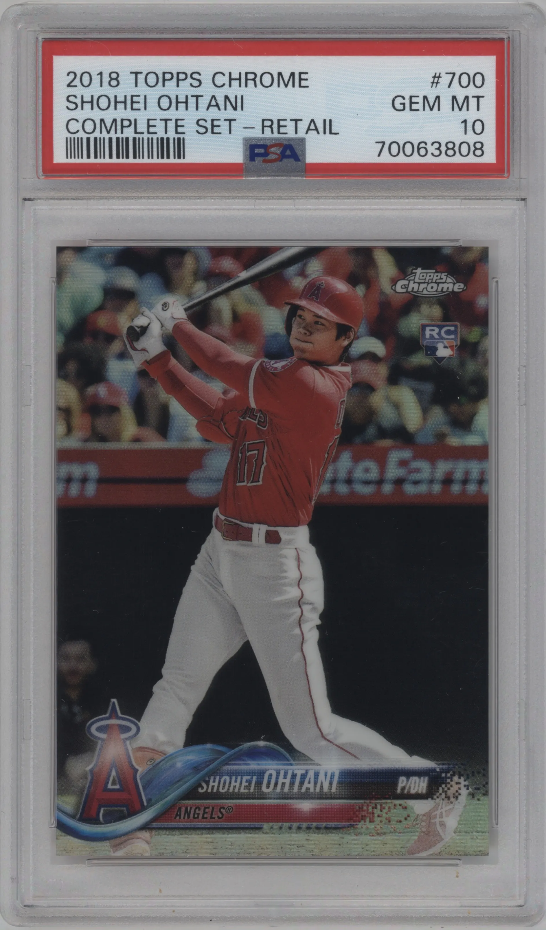 2018 Topps Chrome Retail Variation Shohei Ohtani #700 PSA 10