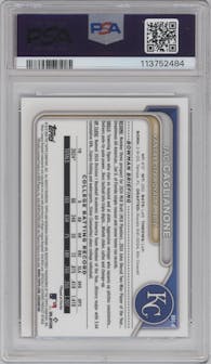 Jac Caglianone from the 2024 Bowman Draft set graded by PSA and given an overall grade of 10.