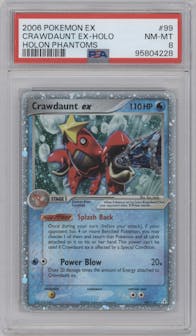 Crawdaunt ex from the 2006 Pokemon EX set graded by PSA and given an overall grade of 8.