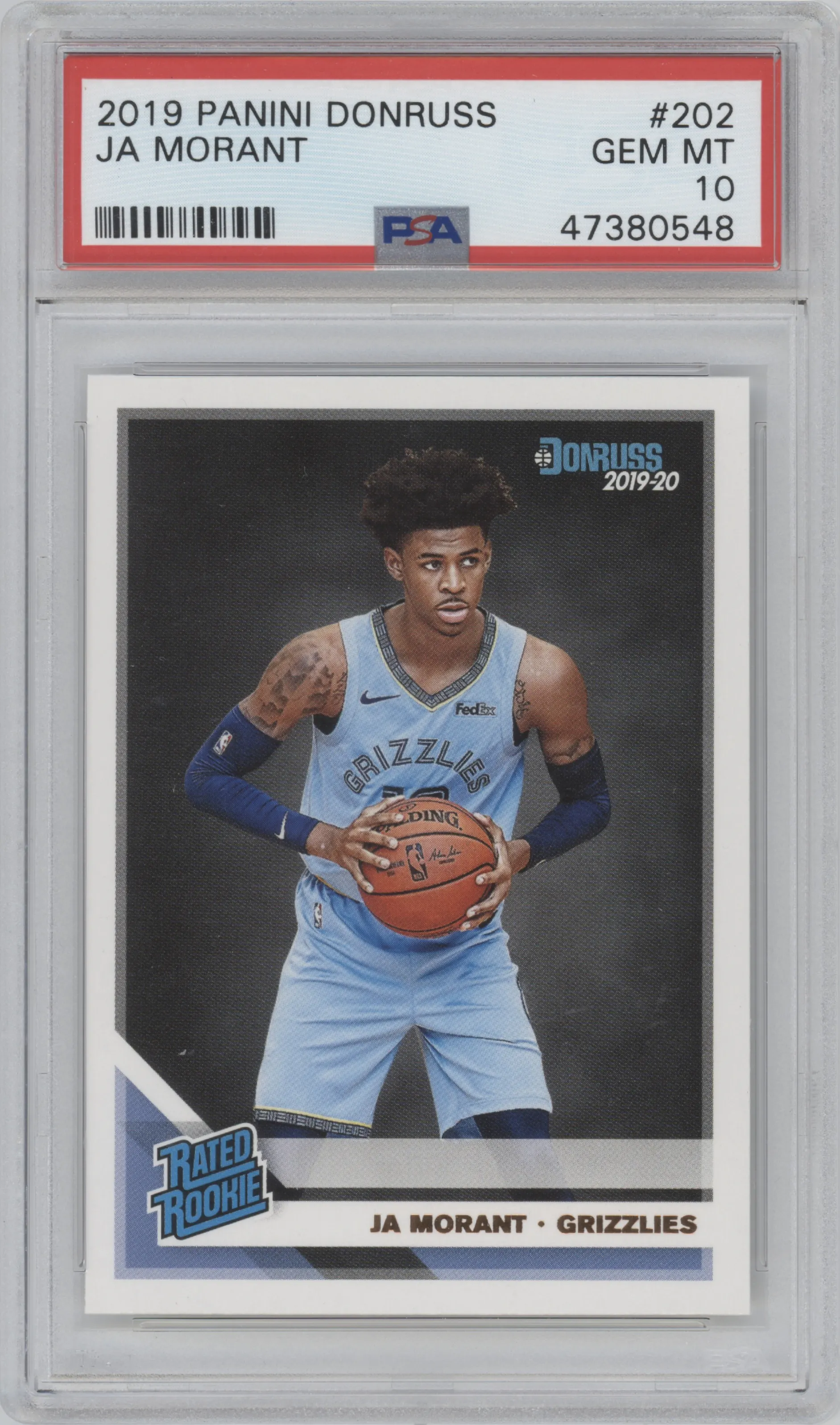 2019 Panini Donruss Rated Rookie Ja Morant #202 PSA 10