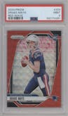 Drake Maye from the 2024 Panini Prizm set featuring a Red Wave parallel graded by PSA and given an overall grade of 9.
