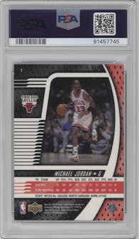 Michael Jordan from the 1998-99 Upper Deck Ionix set graded by PSA and given an overall grade of 10.