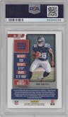 Saquon Barkley from the 2018 Panini Contenders Optic set featuring a Orange parallel graded by PSA and given an overall grade of 10.