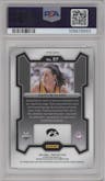 Caitlin Clark from the 2024 Panini Prizm Draft Picks set featuring a Silver parallel graded by PSA and given an overall grade of 10.