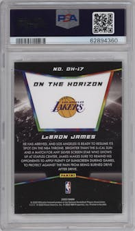 LeBron James from the 2020 Panini On the Horizon Multi-Sport Panini Rewards set graded by PSA and given an overall grade of 9.