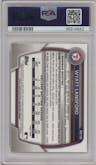 Wyatt Langford from the 2023 Bowman Draft set featuring a Japan Refractor parallel graded by PSA and given an overall grade of 10.
