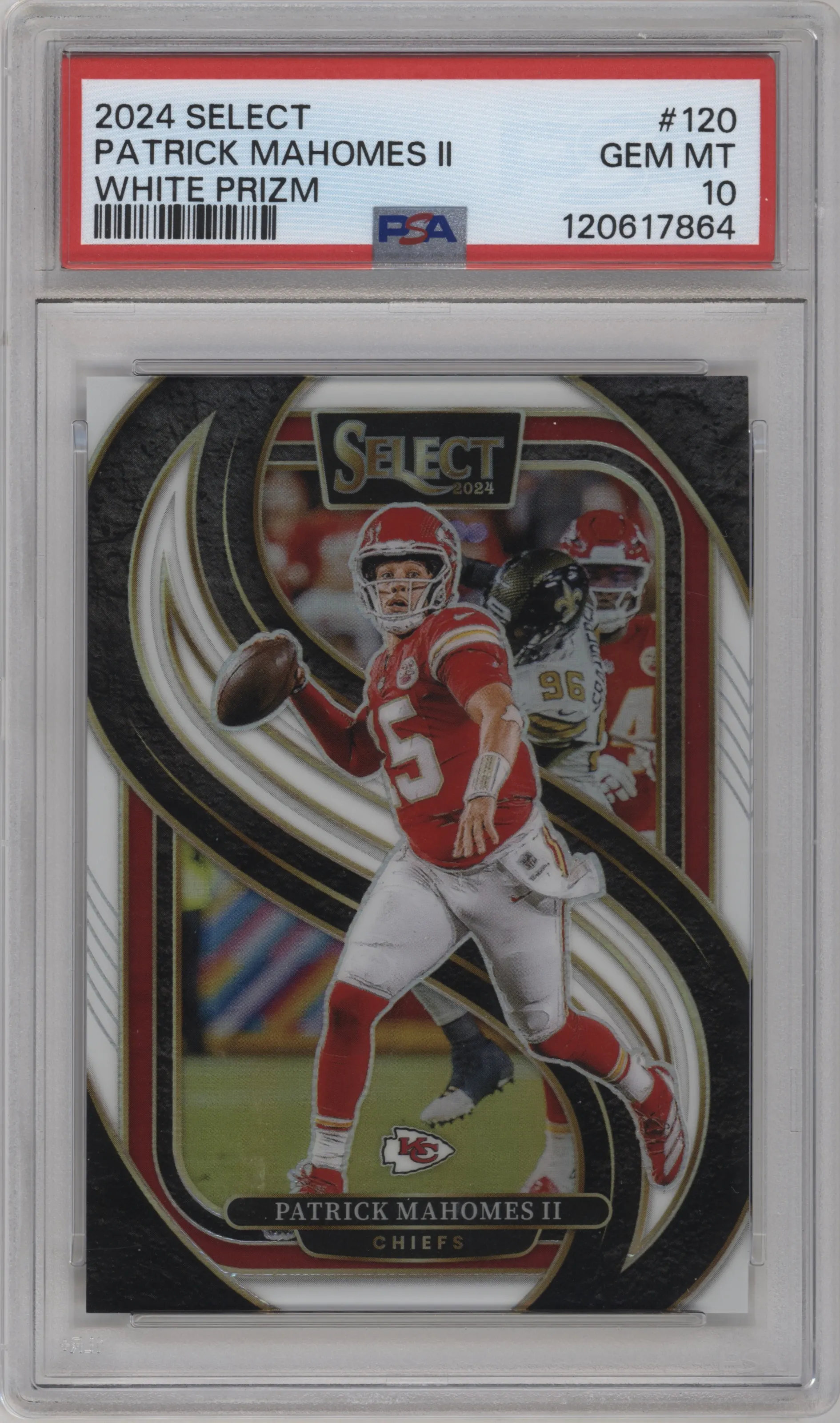 2024 Panini Select Pre.Lvl. Patrick Mahomes II White #120 PSA 10