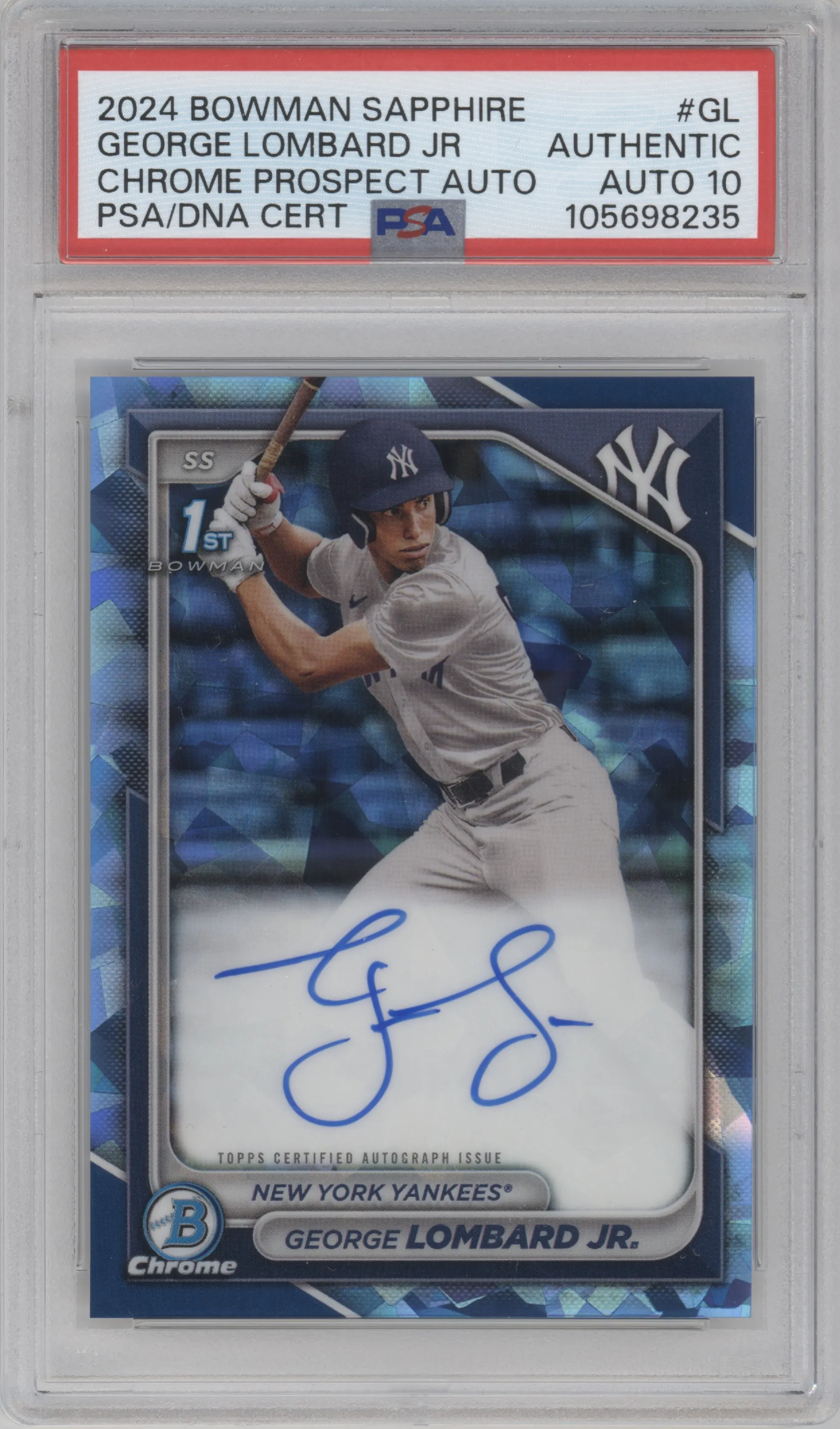 2024 Bowman Sapphire Edition Chr.Pros.Auto George Lombard Jr. PSA AUTHENTIC #BSPA-GL PSA
