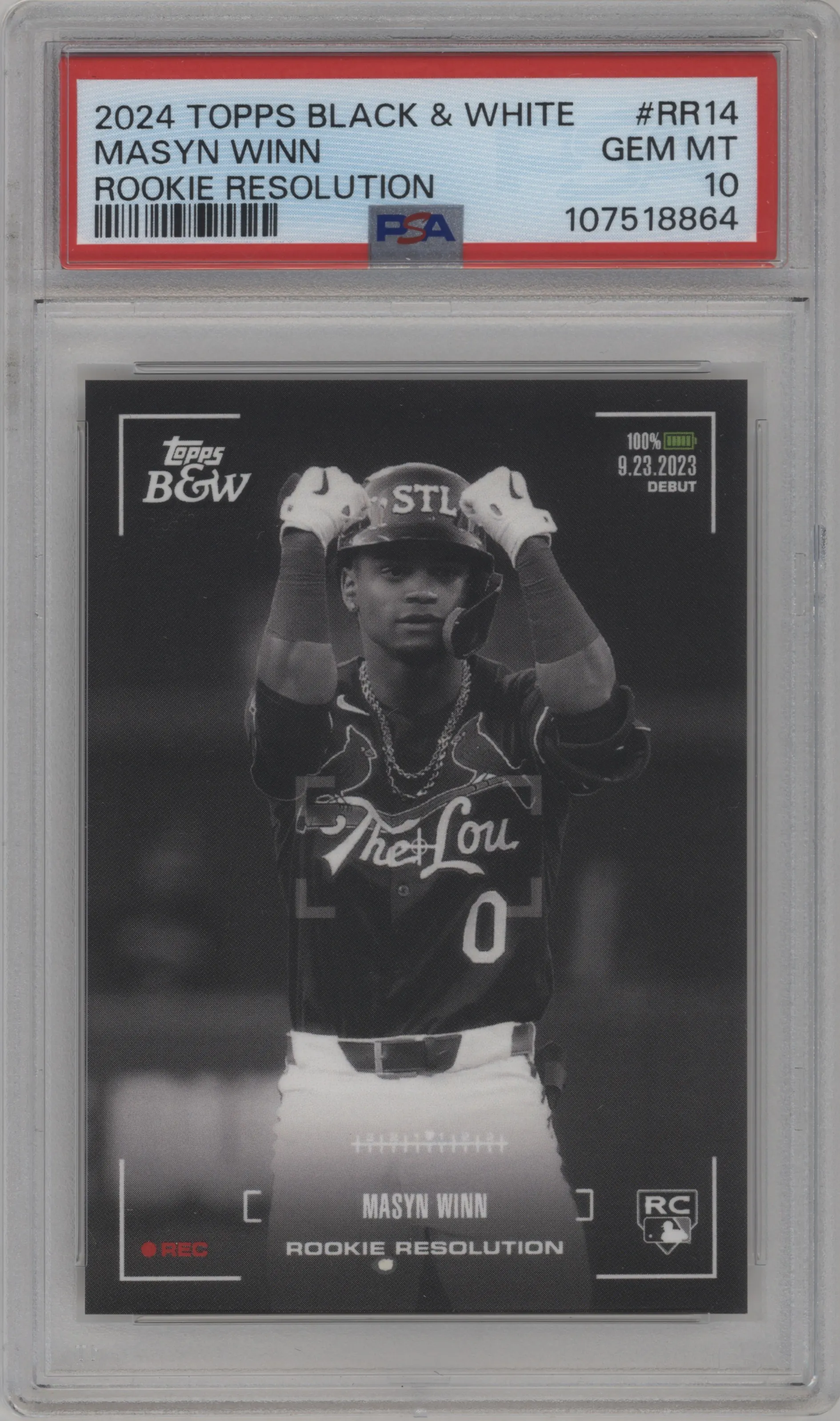 2024 Topps Black & White Rke.Resolution Masyn Winn #RR14 PSA 10