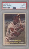 Hank Aaron from the 1957 Topps set graded by PSA and given an overall grade of 2.5.