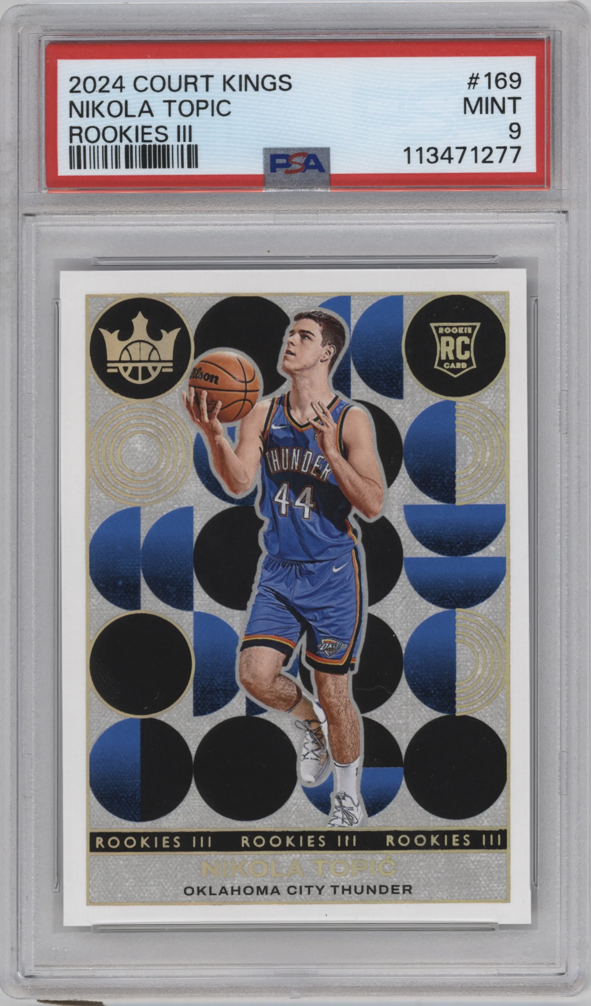 2024 Panini Court Kings Rookies III Nikola Topic #169 PSA 9