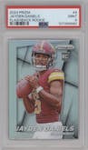 Jayden Daniels from the 2024 Panini Prizm set graded by PSA and given an overall grade of 9.