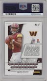Jayden Daniels from the 2024 Panini Prizm set graded by PSA and given an overall grade of 9.