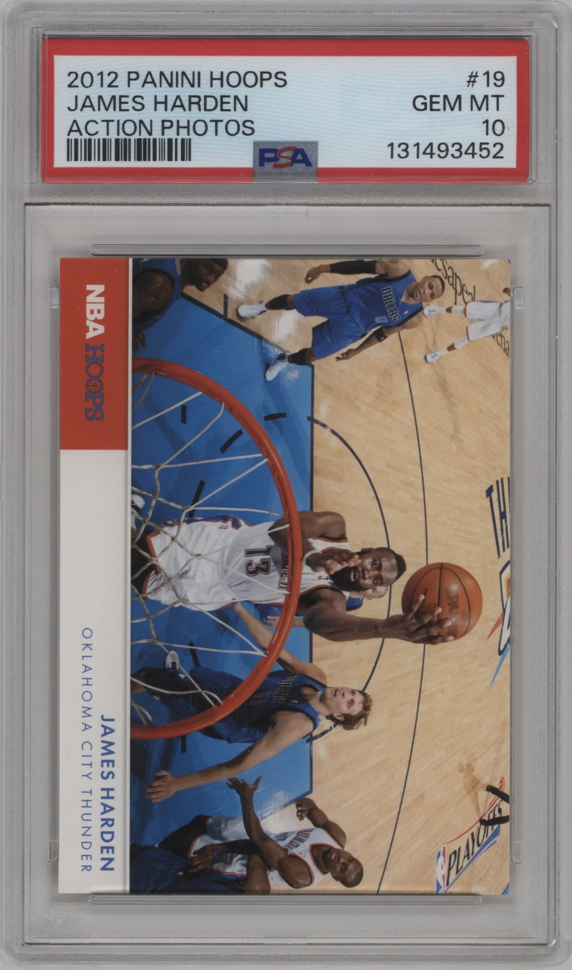 2012 Panini NBA Hoops Action Photos James Harden #19 PSA 10