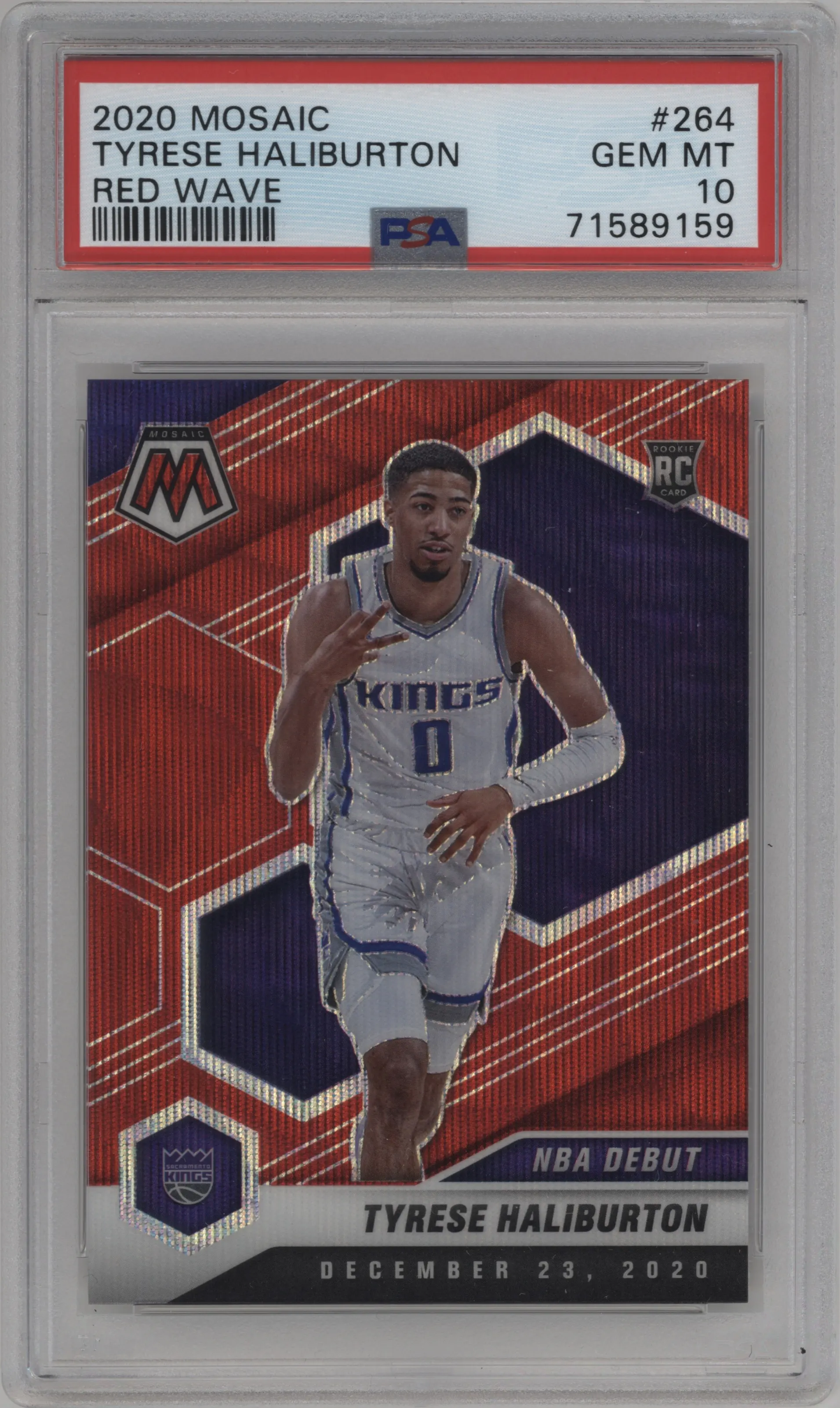 2020 Panini Mosaic Tyrese Haliburton Red Wave #264 PSA 10