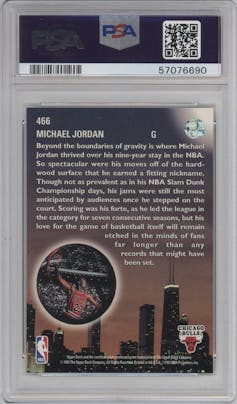 Michael Jordan from the 1993-94 Upper Deck  set graded by PSA and given an overall grade of 10.