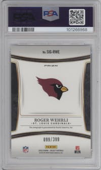 Roger Wehrli from the 2023 Panini Select set graded by PSA and given an overall grade of 10.
