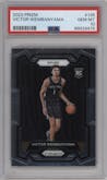 Victor Wembanyama from the 2023-24 Panini Prizm set graded by PSA and given an overall grade of 10.