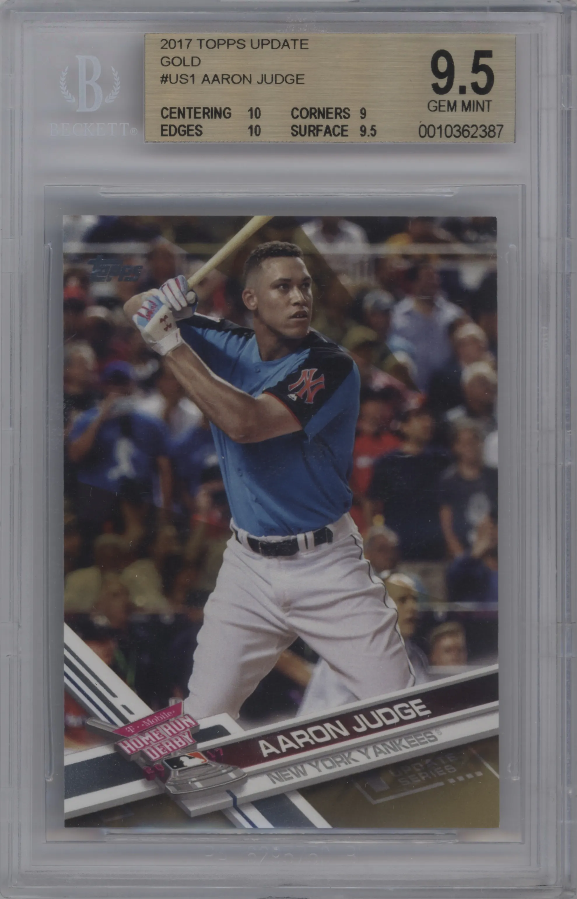 2017 Topps Update Aaron Judge Gold BGS 9.5