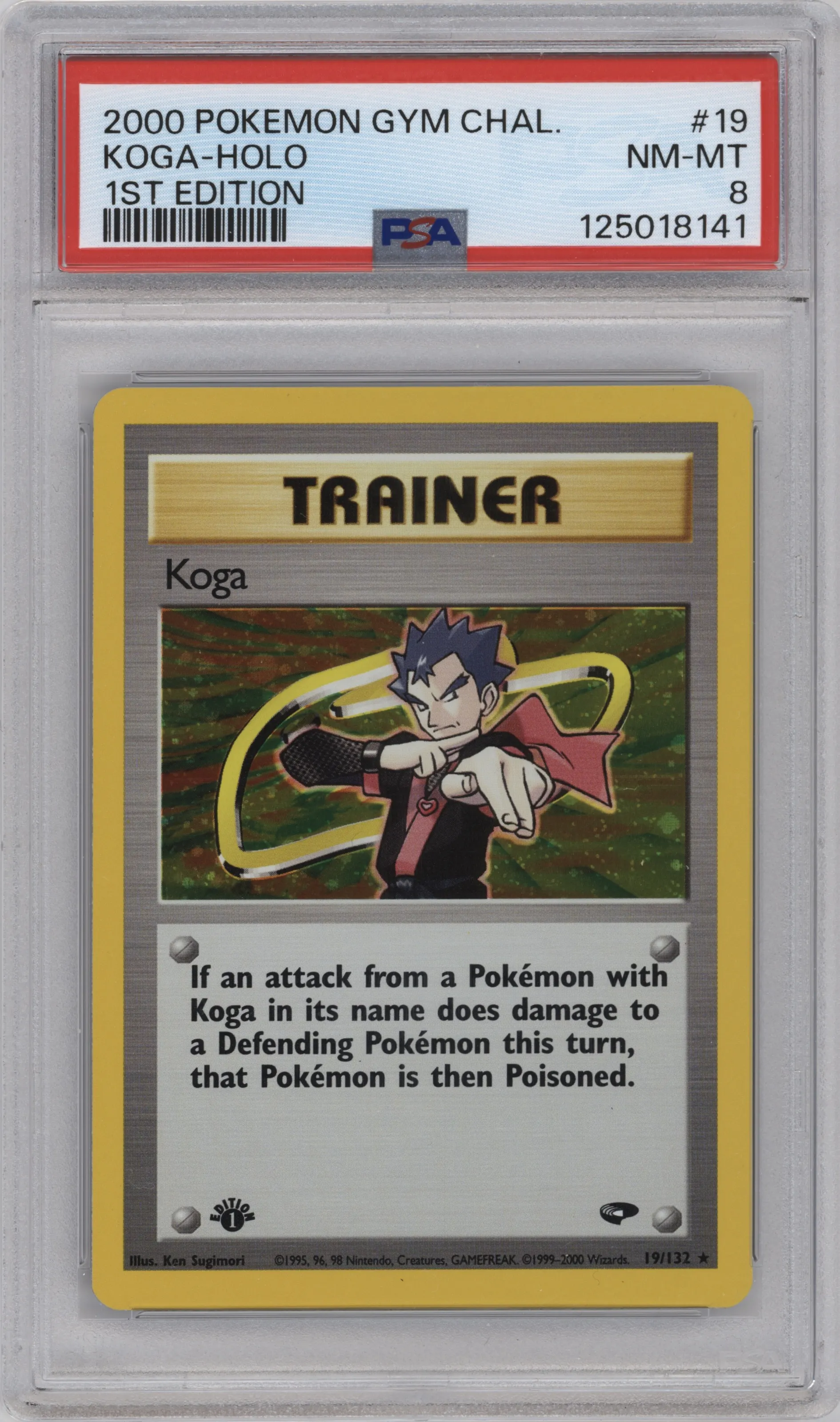 2000 Pokemon GH Gym Challenge Koga #19 PSA 8