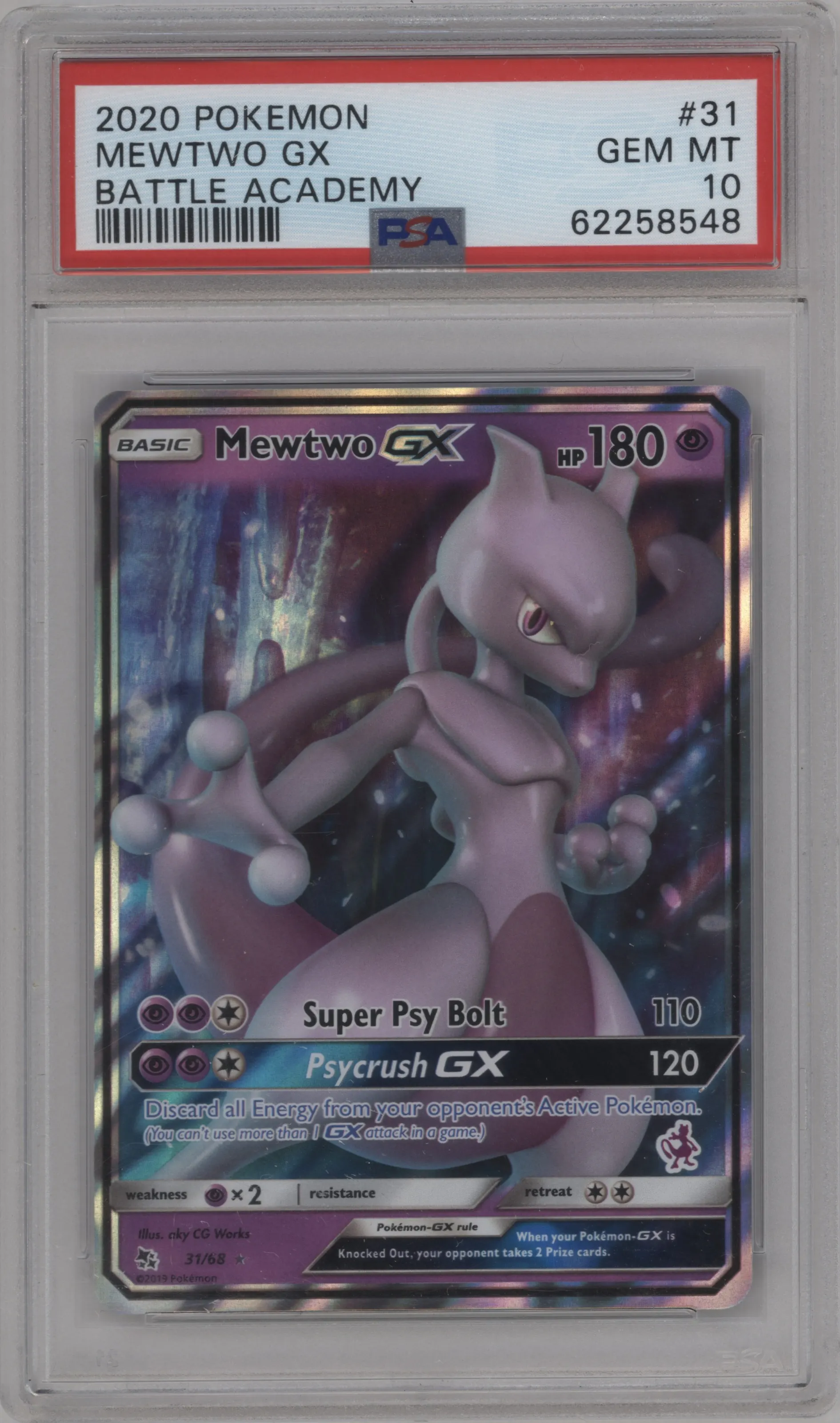 2020 Pokemon Battle Academy Mewtwo Deck Mewtwo GX #31 PSA 10