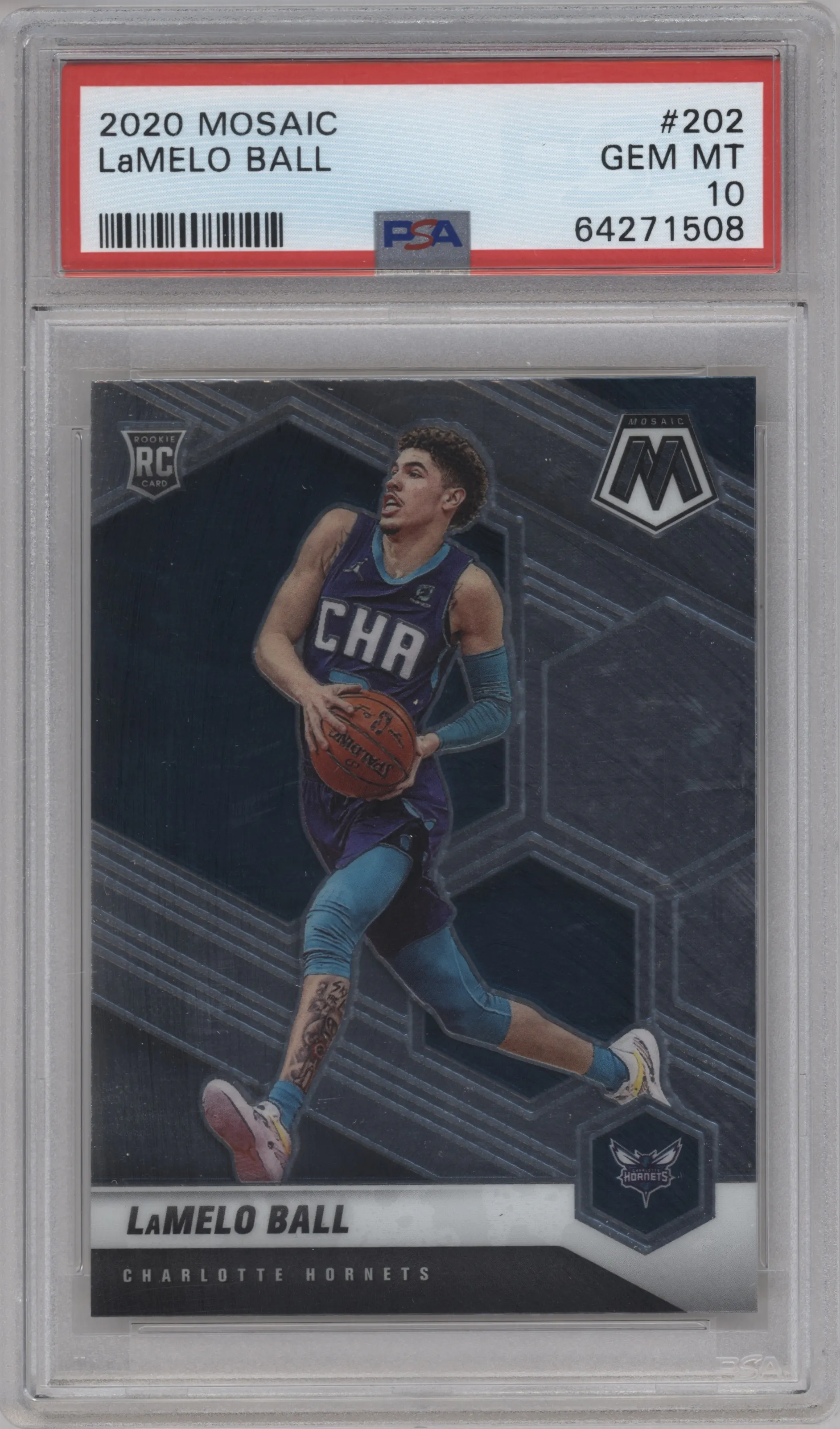 2020 Panini Mosaic LaMelo Ball #202 PSA 10