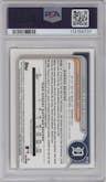 Bryce Rainer from the 2024 Bowman Draft set featuring a Yellow Refractor parallel graded by PSA and given an overall grade of 10.