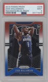 Zion Williamson from the 2019-20 Panini Prizm set featuring a Red/White/Blue Prizm  parallel graded by PSA and given an overall grade of 9.