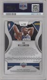 Zion Williamson from the 2019-20 Panini Prizm set featuring a Red/White/Blue Prizm  parallel graded by PSA and given an overall grade of 9.