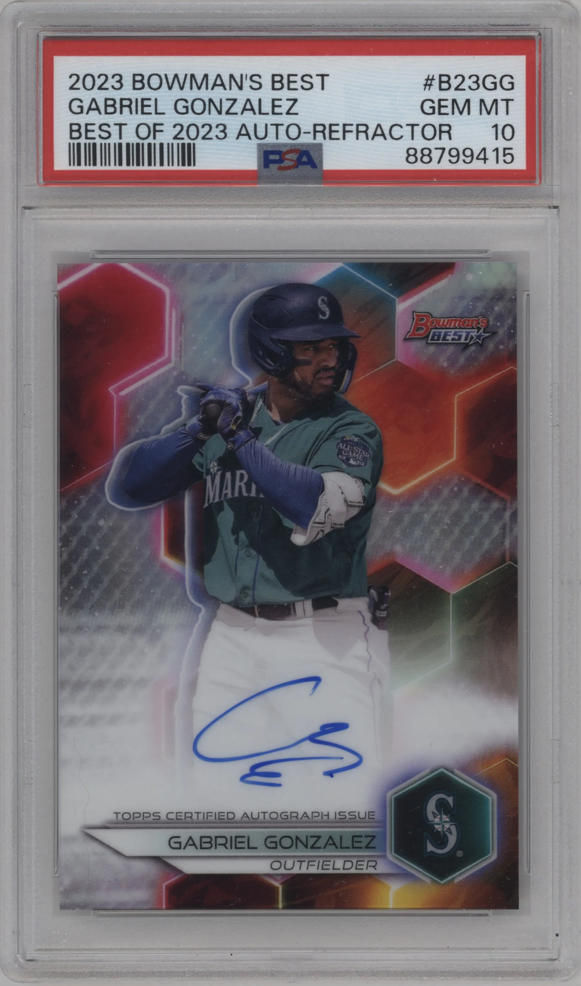 2023 Bowman's Best Best of 2023 Auto Gabriel Gonzalez Refractor PSA 10